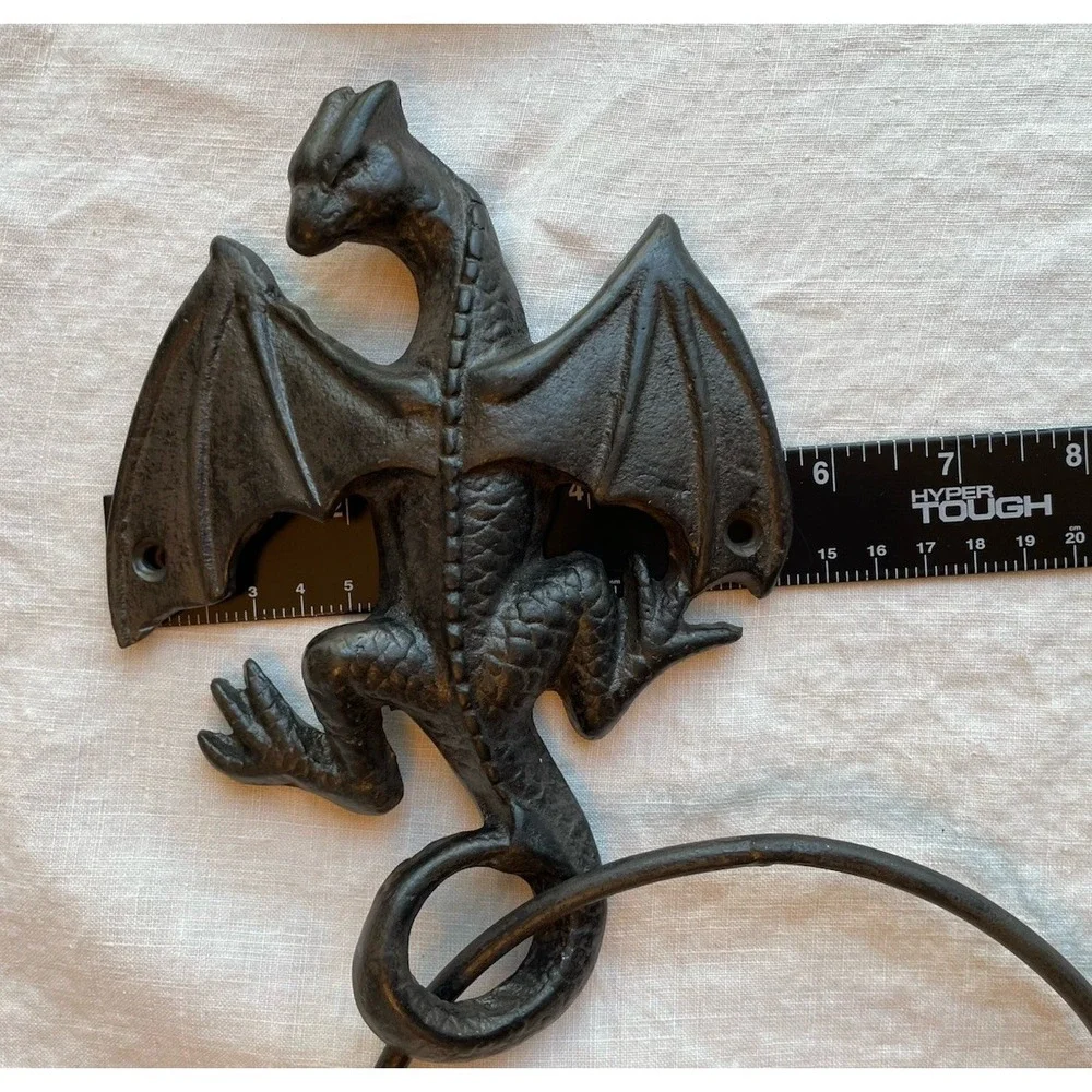 Medieval Dragon Towel Ring Cast Iron Wall Mounted Gothic Fantasy Home Decor New